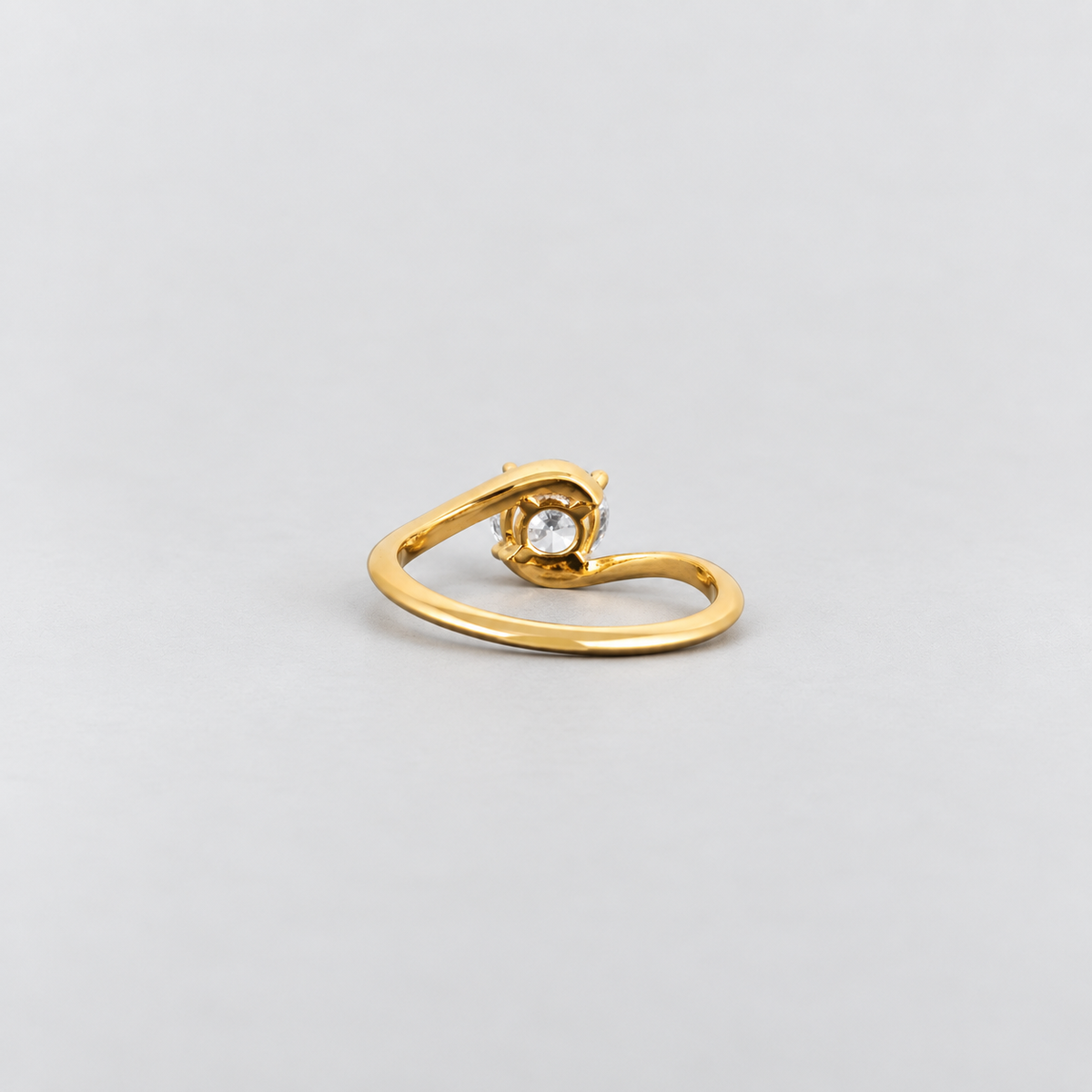 1 Ct. Lab Grown Diamond Bypass Round Cut Solitaire Ring (VS-EF)