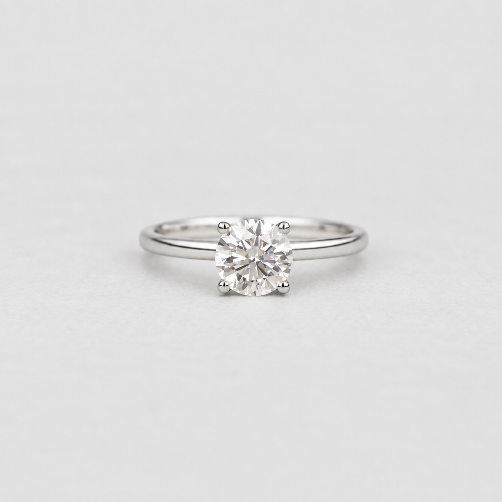 1 Ct. Lab Grown Diamond Round Cut Solitaire Ring (VS-EF)