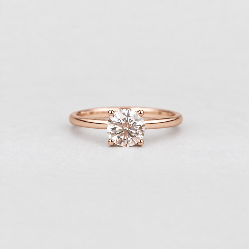 1 Ct. Lab Grown Diamond Round Cut Solitaire Ring (VS-EF)