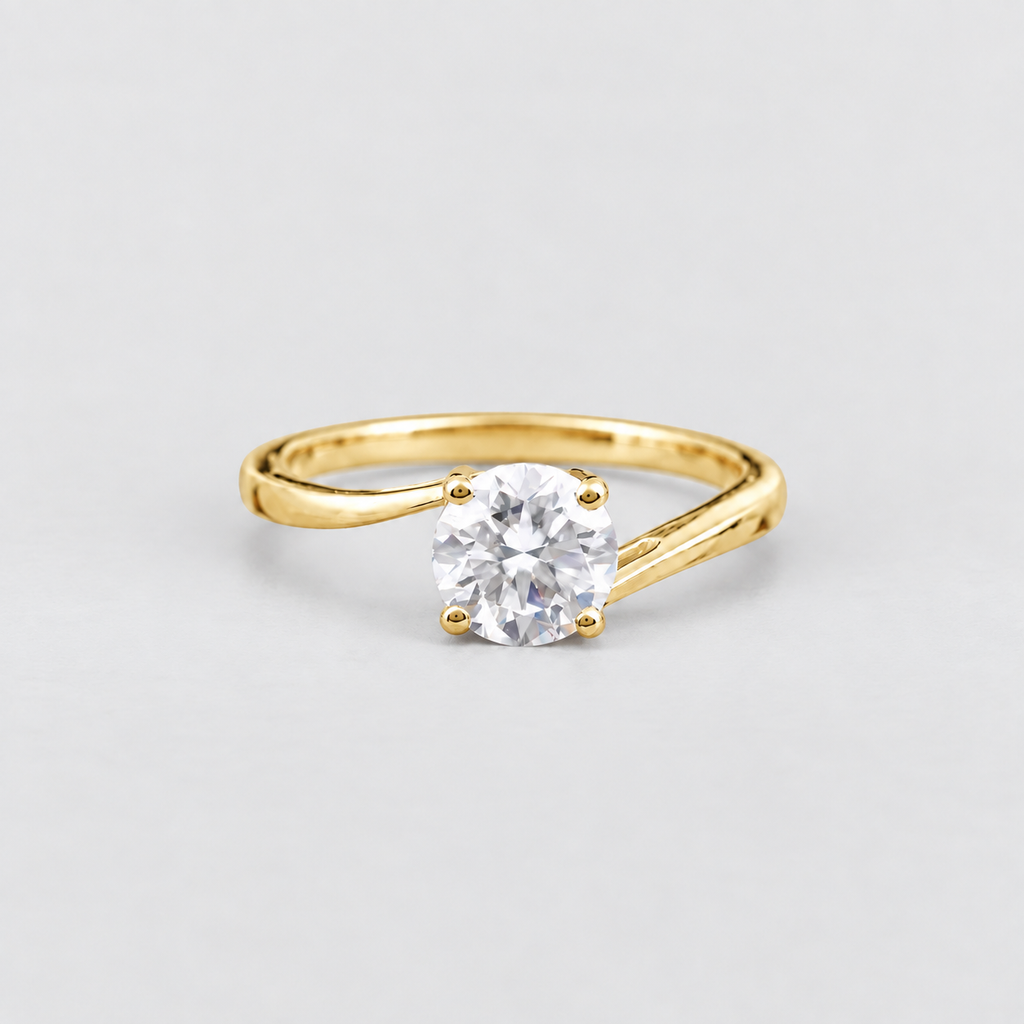 1.5 Ct. Lab Grown Diamond Bypass Round Cut Solitaire Ring (VS-EF)