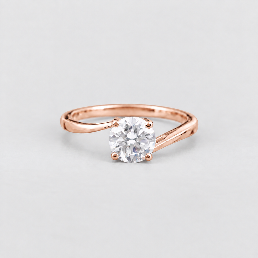 1.5 Ct. Lab Grown Diamond Bypass Round Cut Solitaire Ring (VS-EF)