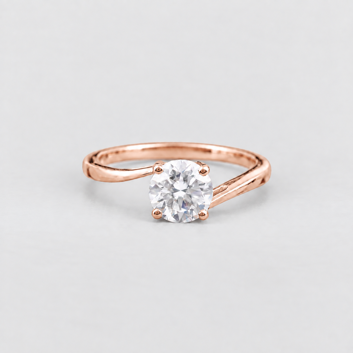 1.5 Ct. Lab Grown Diamond Bypass Round Cut Solitaire Ring (VS-EF)