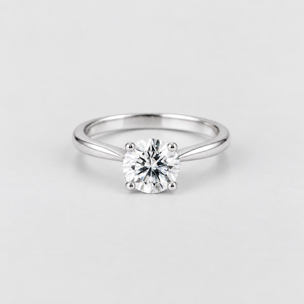 1 Ct. Lab Grown Diamond Round Solitaire Ring (VS-EF)