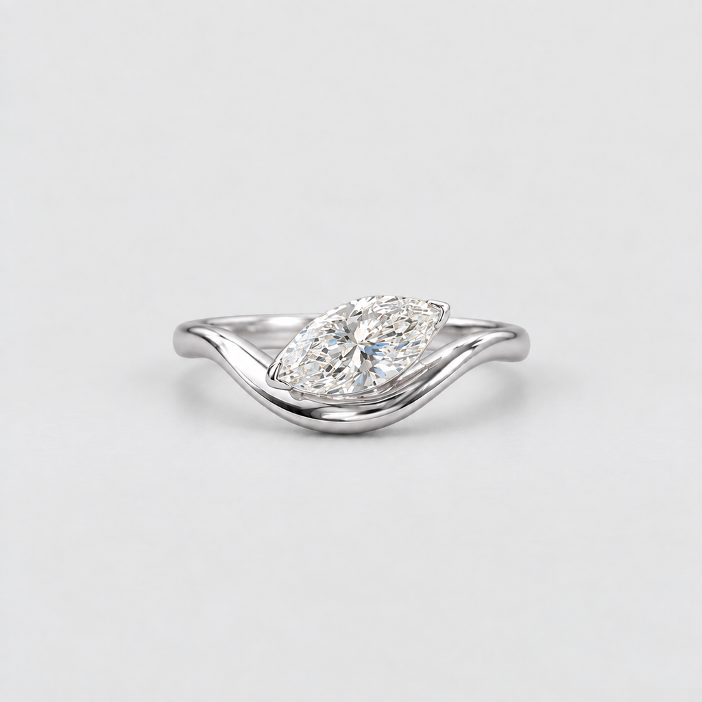 1 Ct. Lab Grown Diamond Marquise Cut Solitaire Ring (VS-EF)
