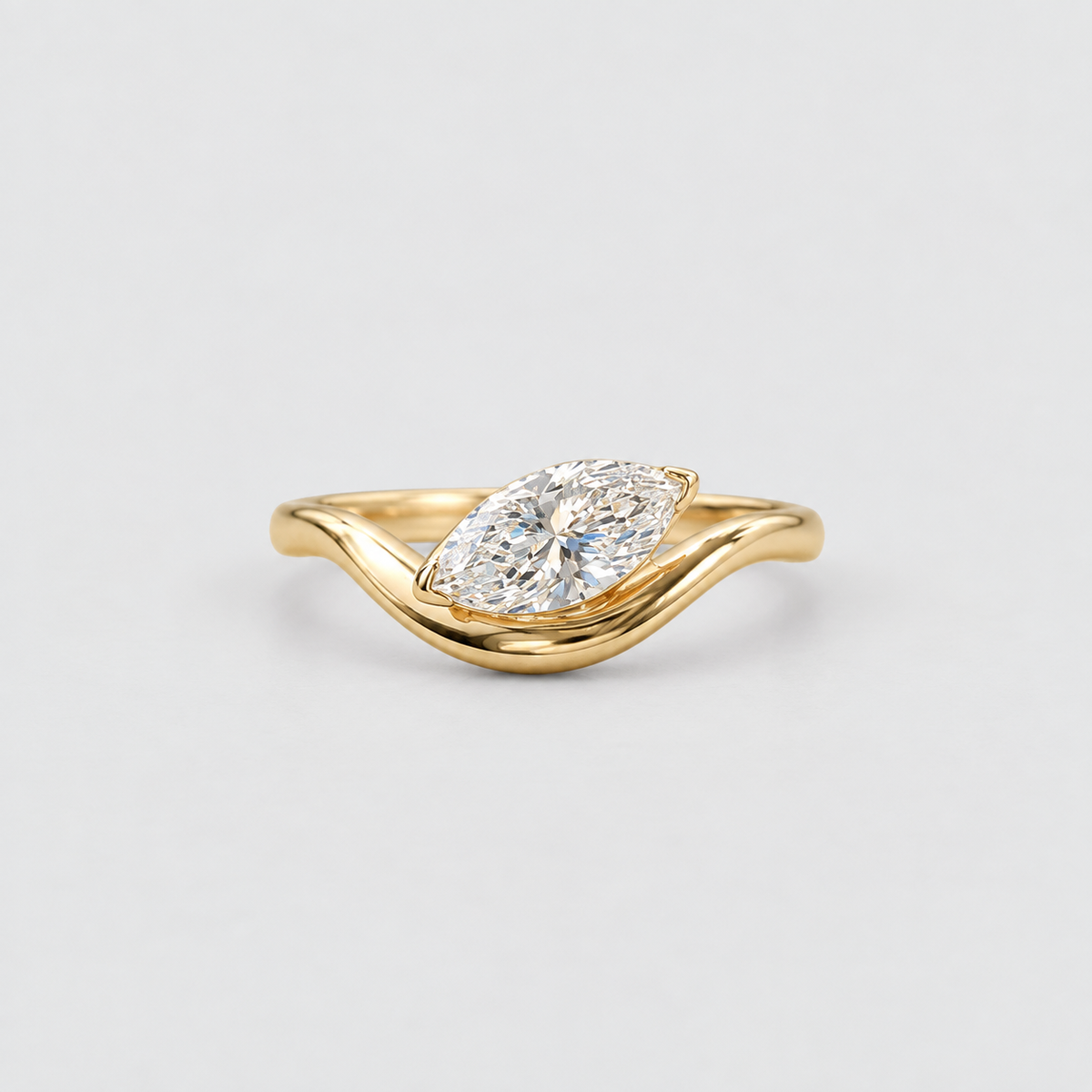 1 Ct. Lab Grown Diamond Marquise Cut Solitaire Ring (VS-EF)