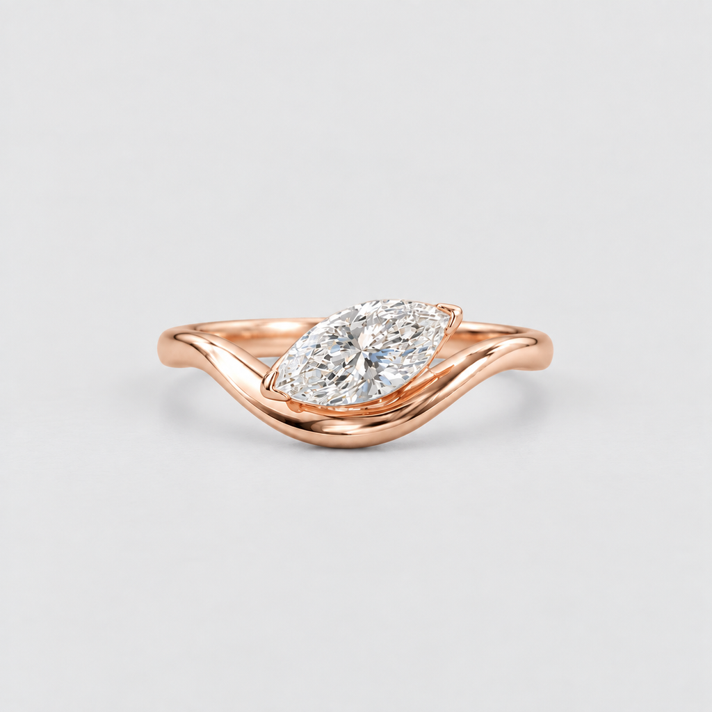 1 Ct. Lab Grown Diamond Marquise Cut Solitaire Ring (VS-EF)
