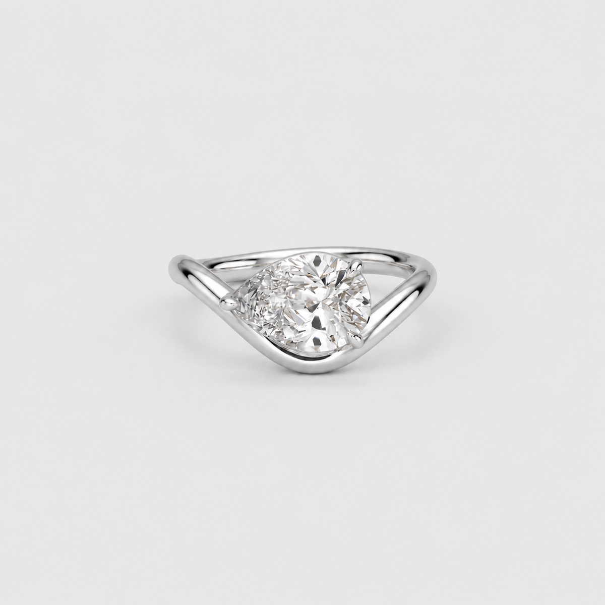 3 Ct. Lab Grown Diamond Pear Cut Solitaire Ring (VS-EF)