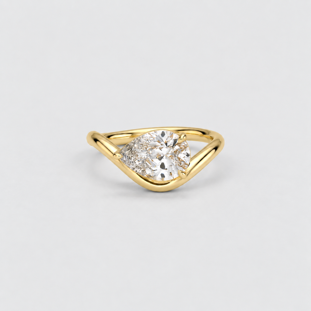 3 Ct. Lab Grown Diamond Pear Cut Solitaire Ring (VS-EF)