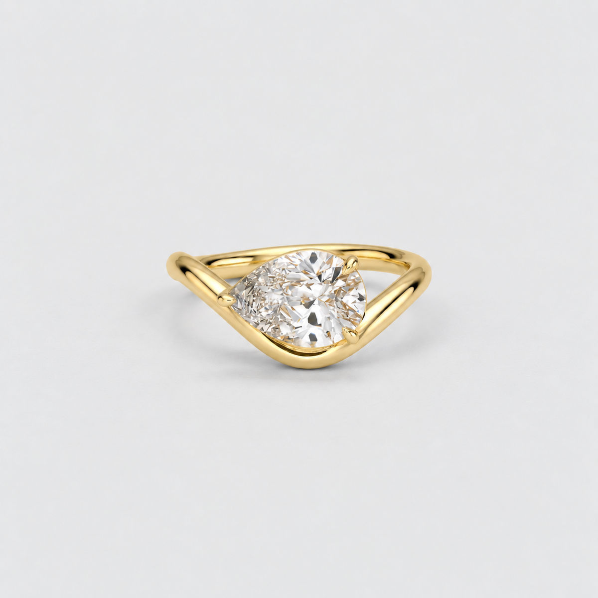 3 Ct. Lab Grown Diamond Pear Cut Solitaire Ring (VS-EF)