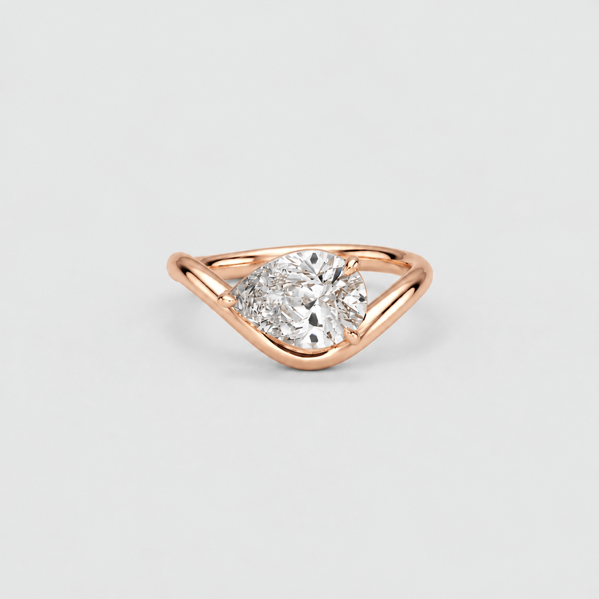 3 Ct. Lab Grown Diamond Pear Cut Solitaire Ring (VS-EF)