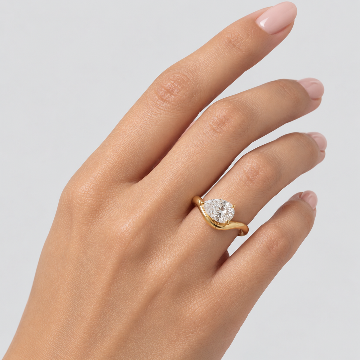 3 Ct. Lab Grown Diamond Pear Cut Solitaire Ring (VS-EF)