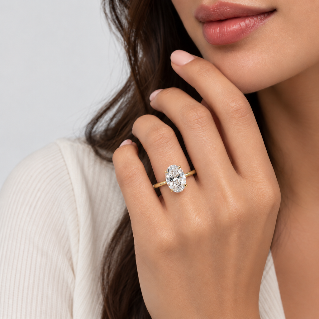 2.50 Ct. Lab Grown Diamond Oval Cut Solitaire Ring (VS-EF)