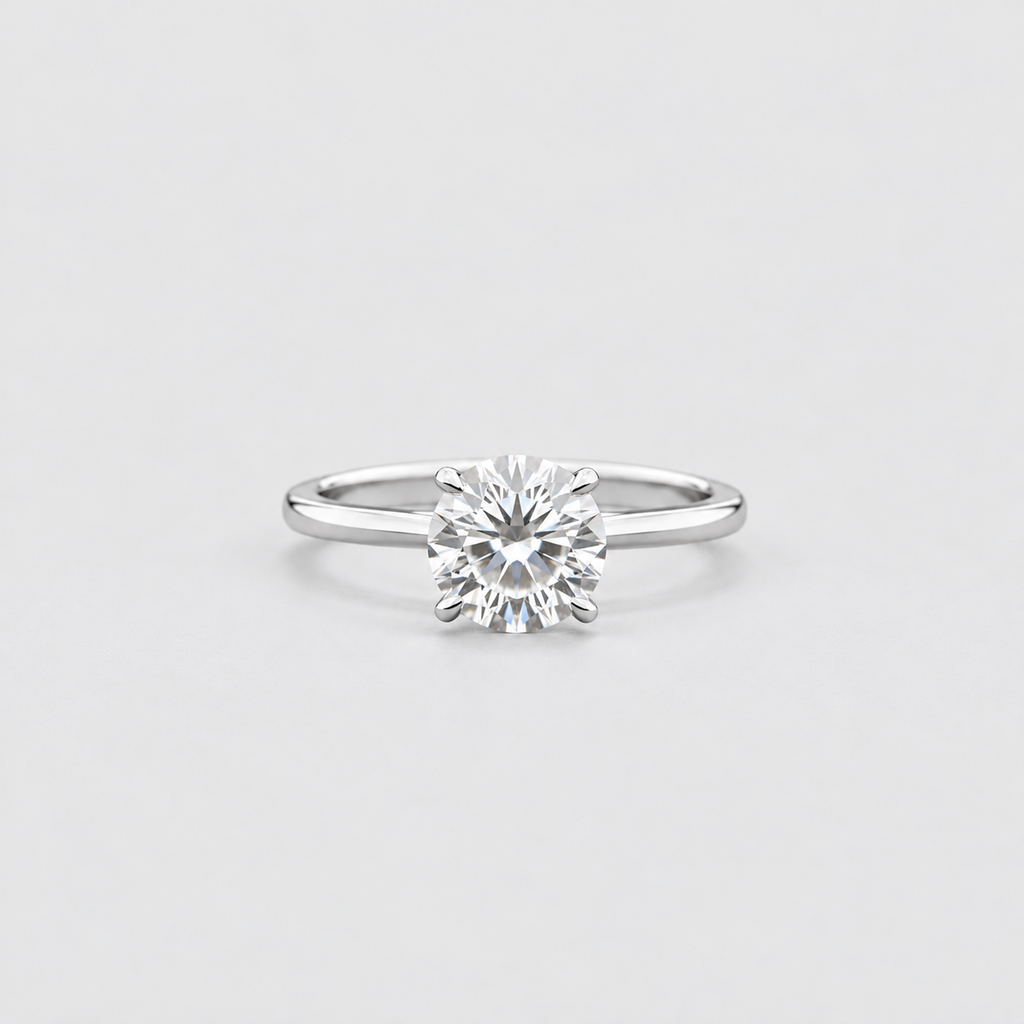 1 Ct. Lab Grown Diamond Solitaire Ring Round Cut (VS-EF)