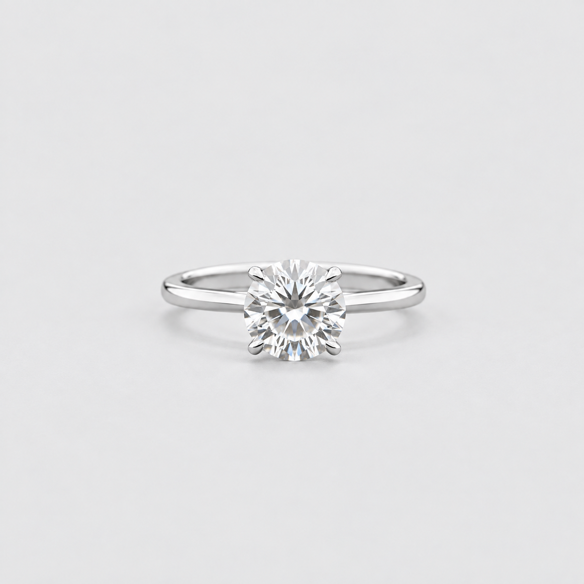 1 Ct. Lab Grown Diamond Solitaire Ring Round Cut (VS-EF)
