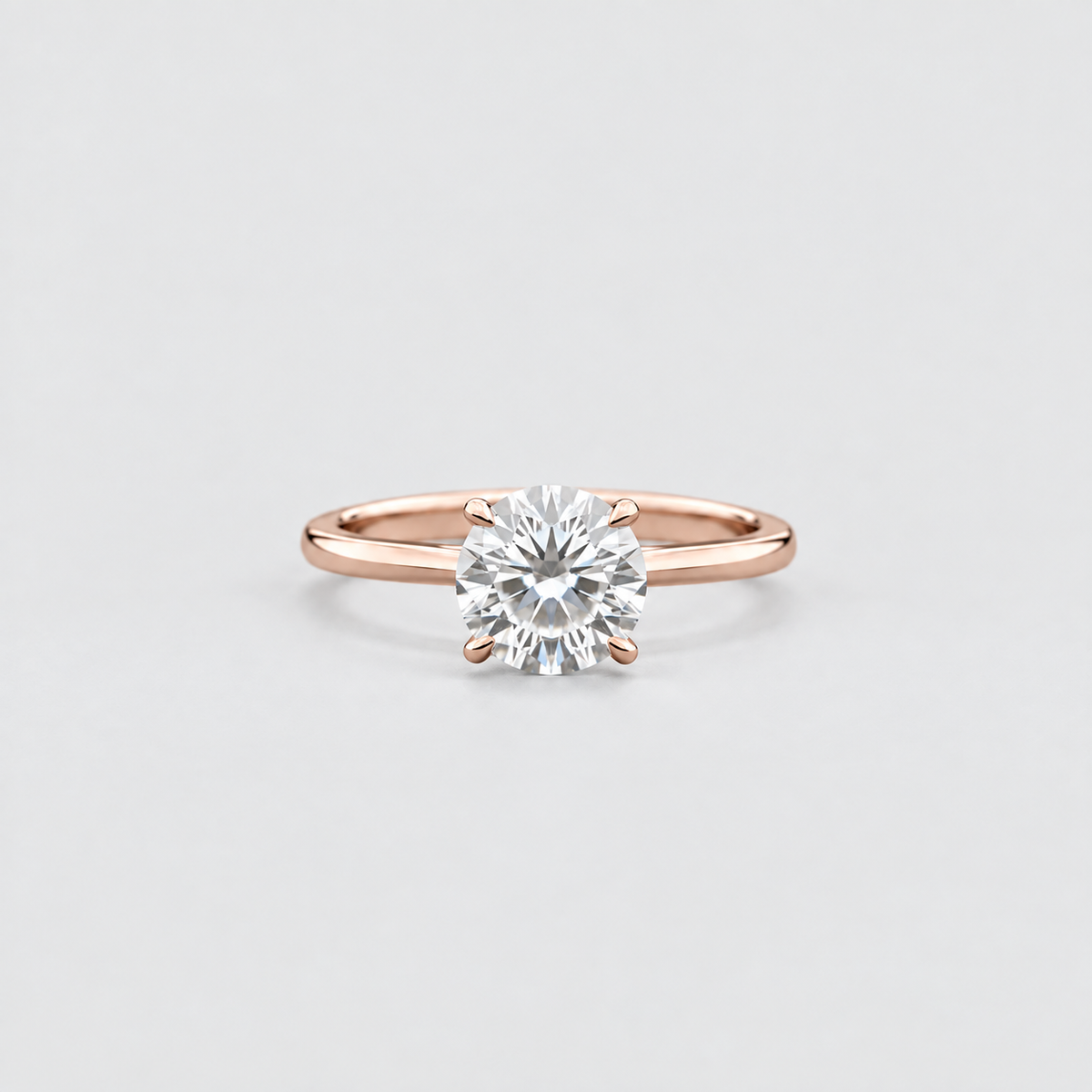 1 Ct. Lab Grown Diamond Solitaire Ring Round Cut (VS-EF)