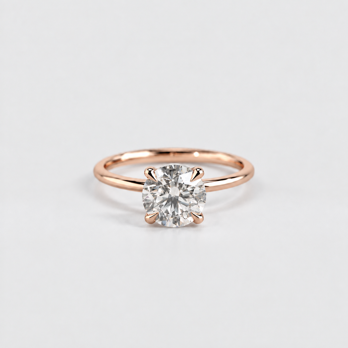 1 Ct. Lab Grown Diamond Round Solitaire Ring (VS-EF)