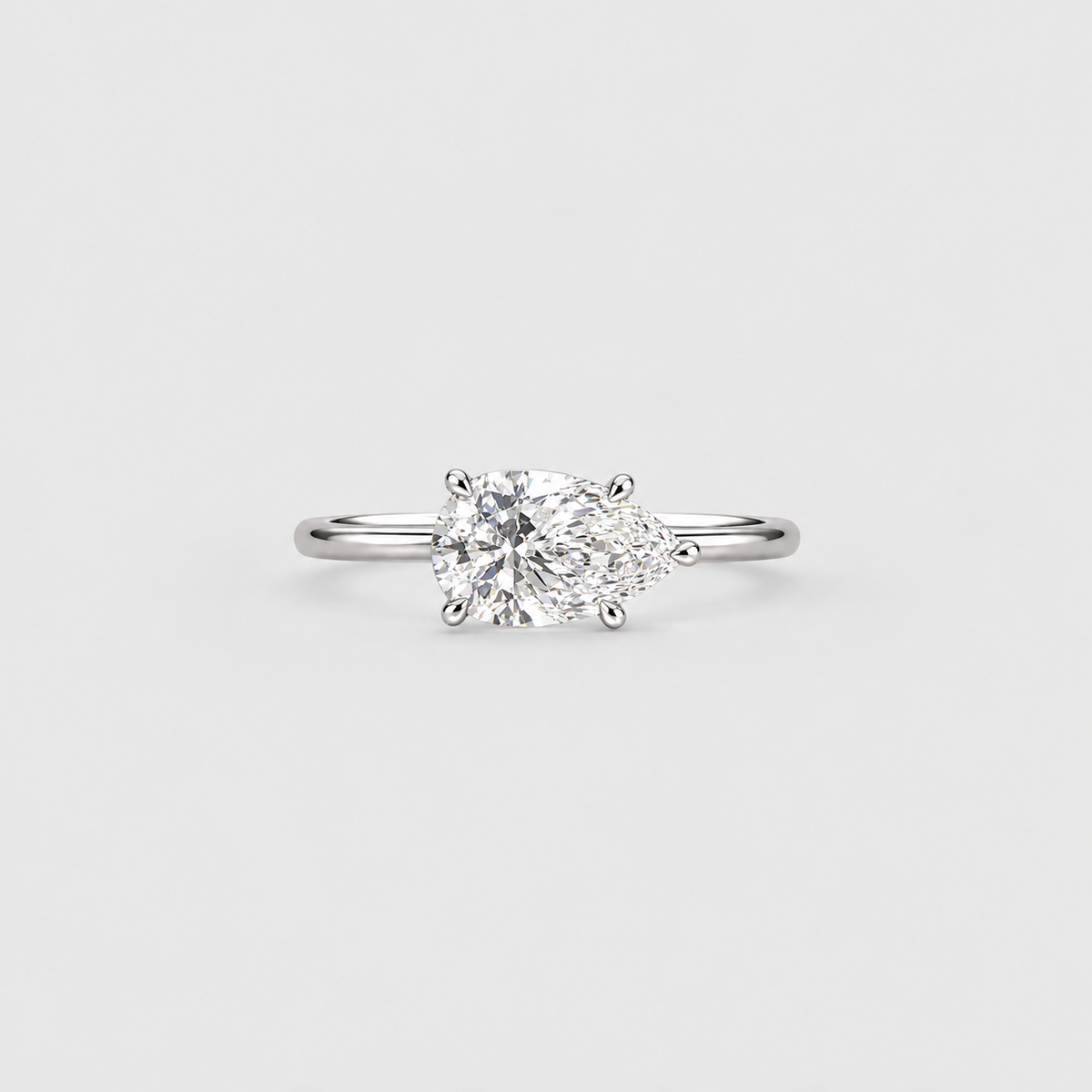 2 Ct. Lab Grown Diamond Pear Cut Solitaire Ring (VS-EF)