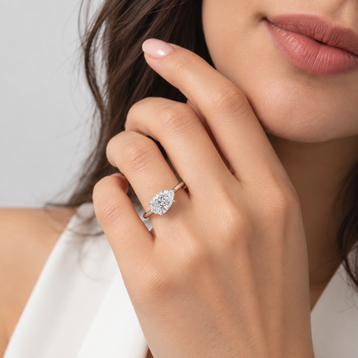 2 Ct. Lab Grown Diamond Pear Cut Solitaire Ring (VS-EF)
