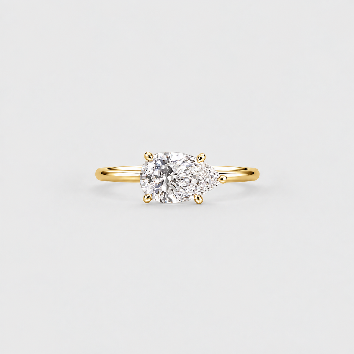 2 Ct. Lab Grown Diamond Pear Cut Solitaire Ring (VS-EF)