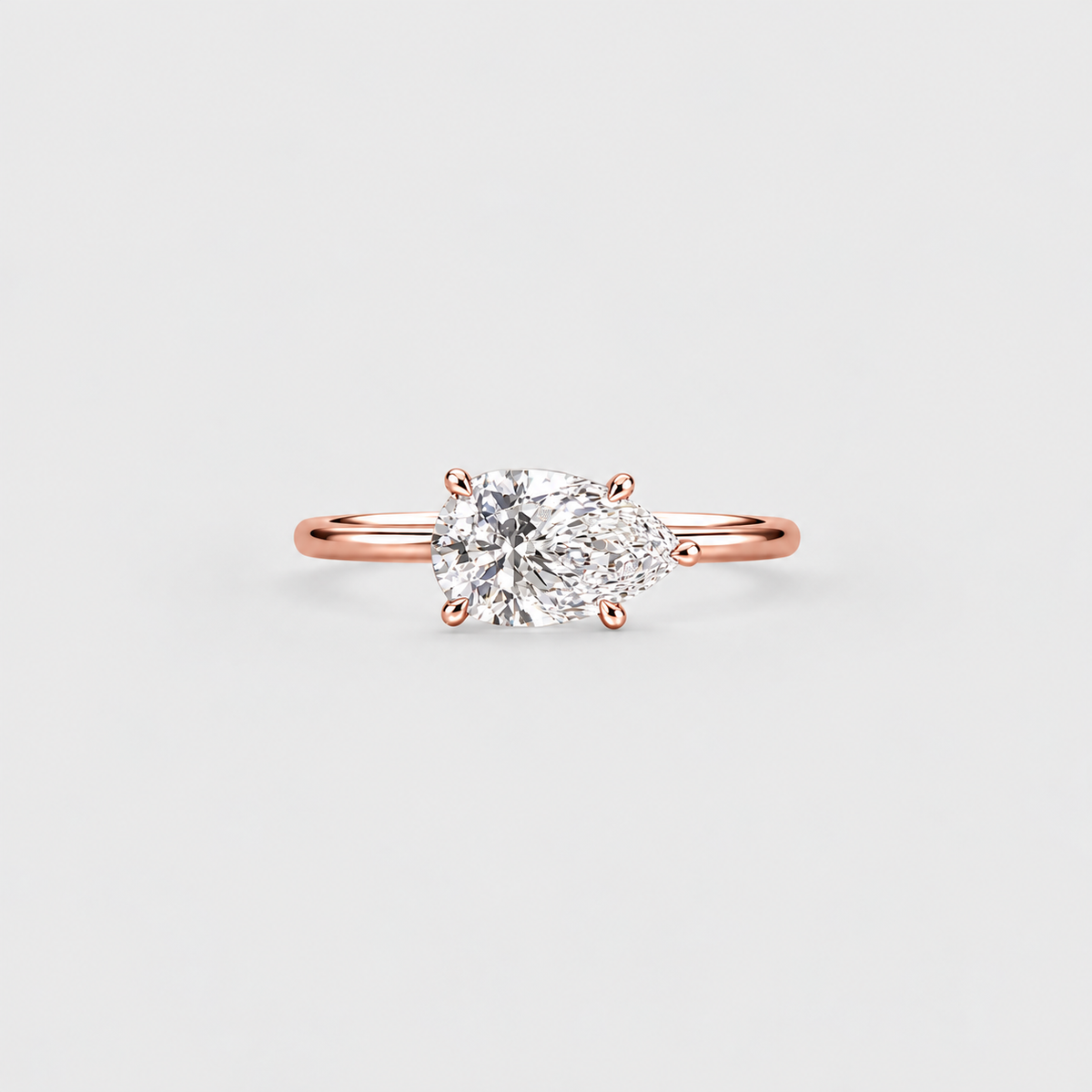 2 Ct. Lab Grown Diamond Pear Cut Solitaire Ring (VS-EF)