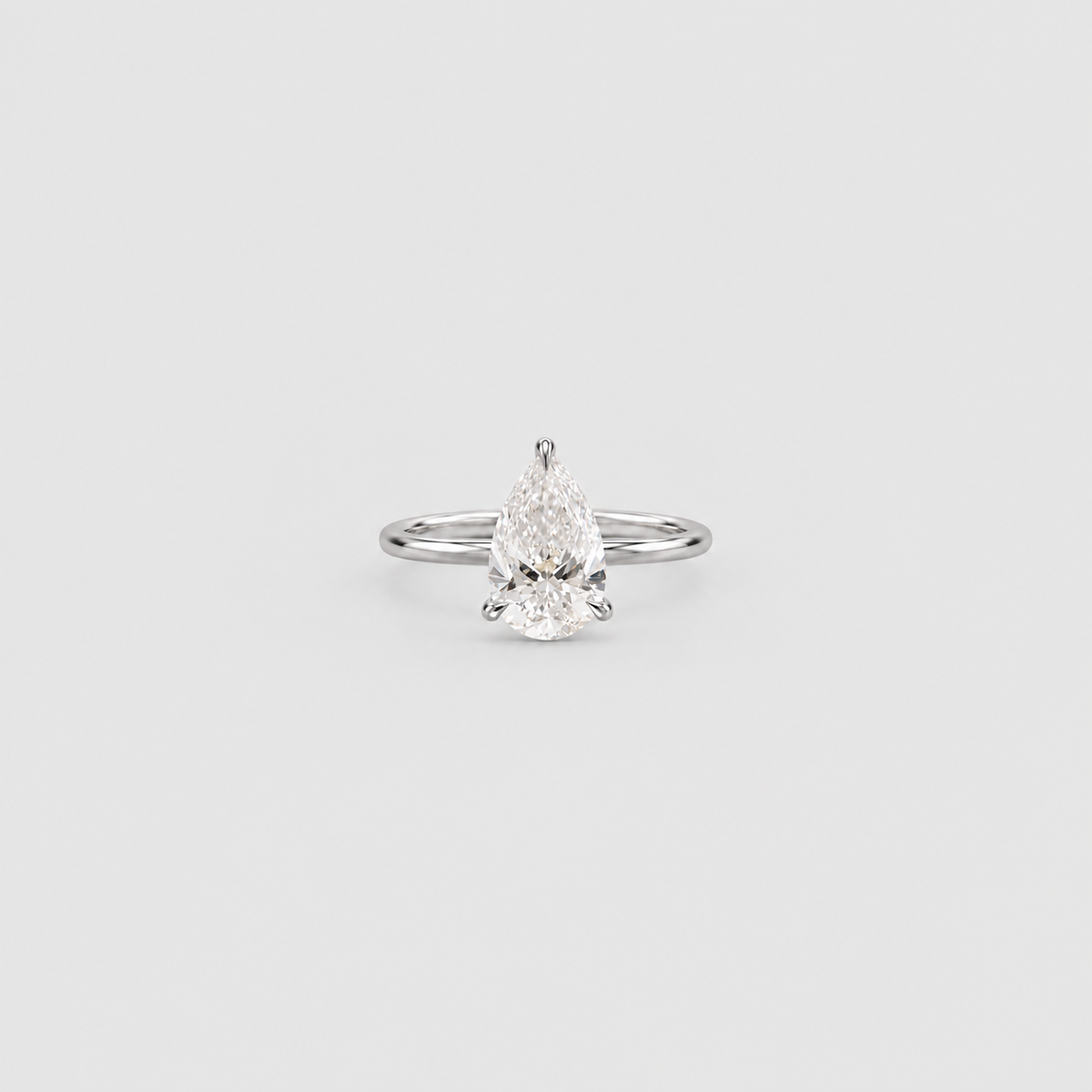 2 Ct. Solitaire Lab Grown Diamond Ring Pear Cut (VS-EF)