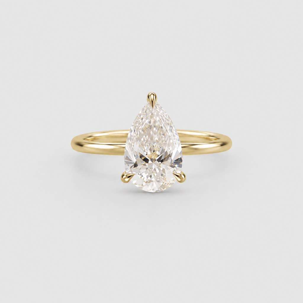 2 Ct. Solitaire Lab Grown Diamond Ring Pear Cut (VS-EF)