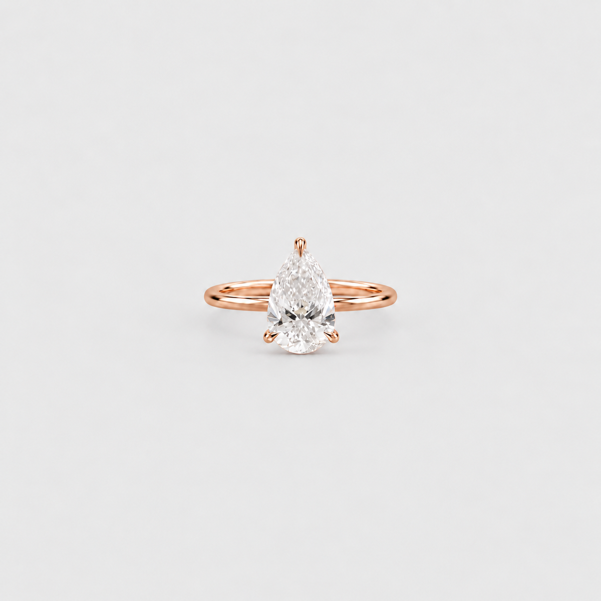 2 Ct. Solitaire Lab Grown Diamond Ring Pear Cut (VS-EF)