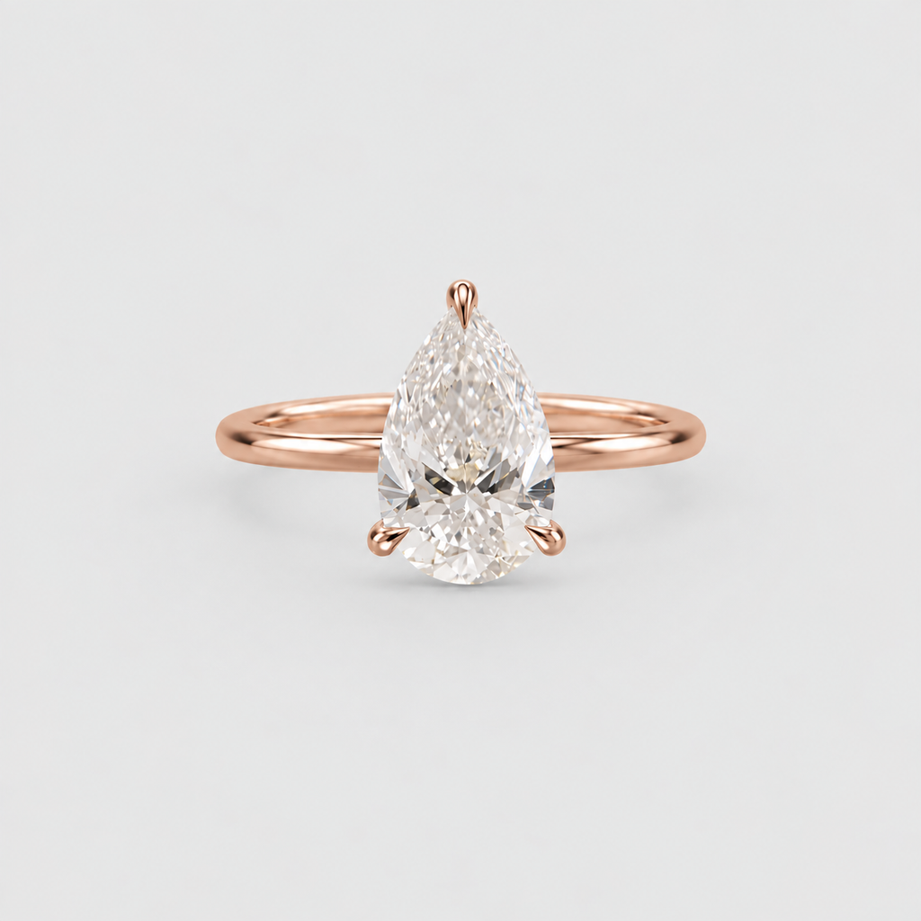 2 Ct. Solitaire Lab Grown Diamond Ring Pear Cut (VS-EF)