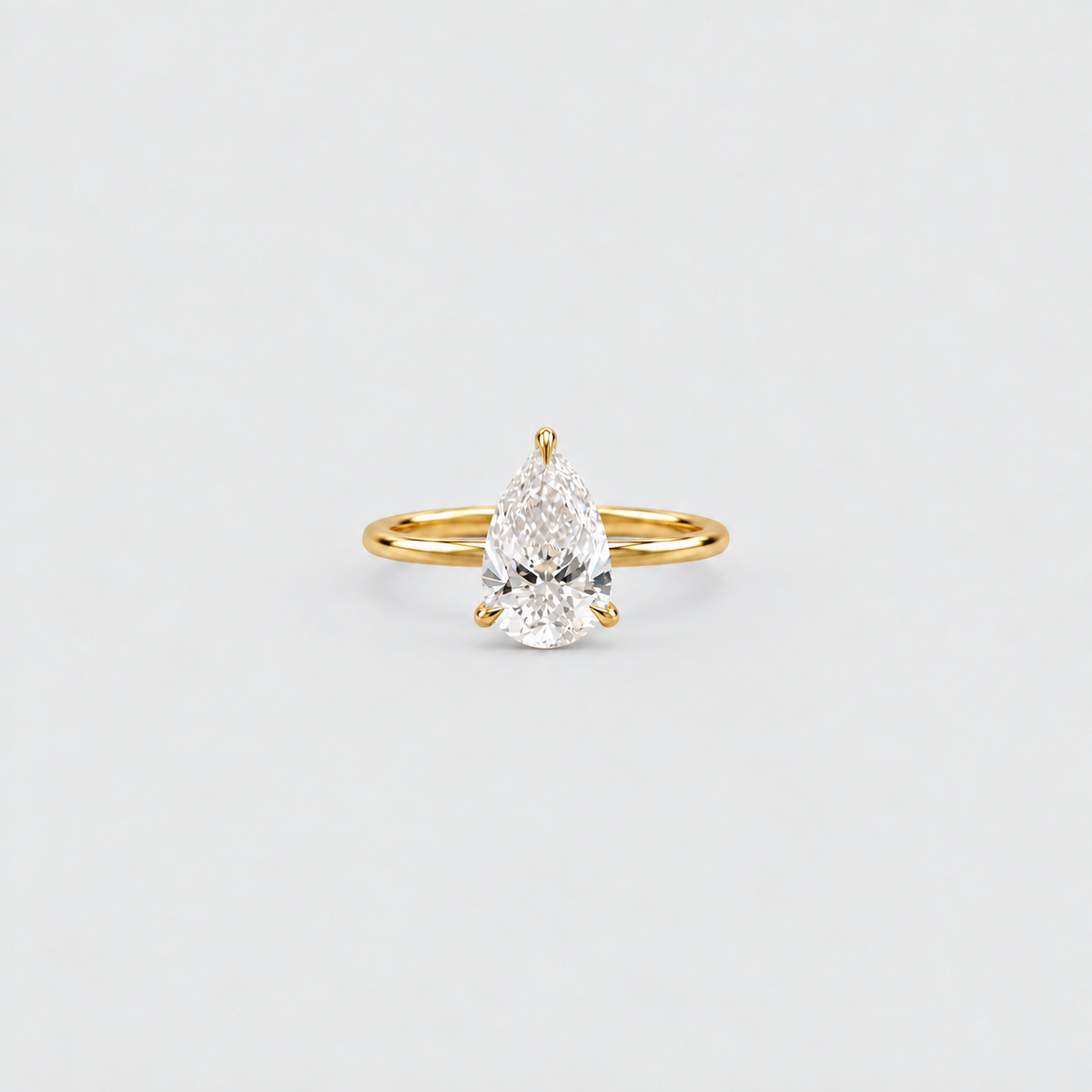 2 Ct. Solitaire Lab Grown Diamond Ring Pear Cut (VS-EF)