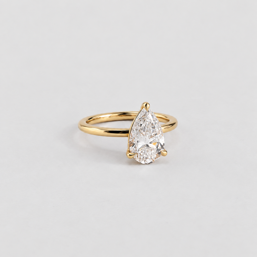 2 Ct. Solitaire Lab Grown Diamond Ring Pear Cut (VS-EF)