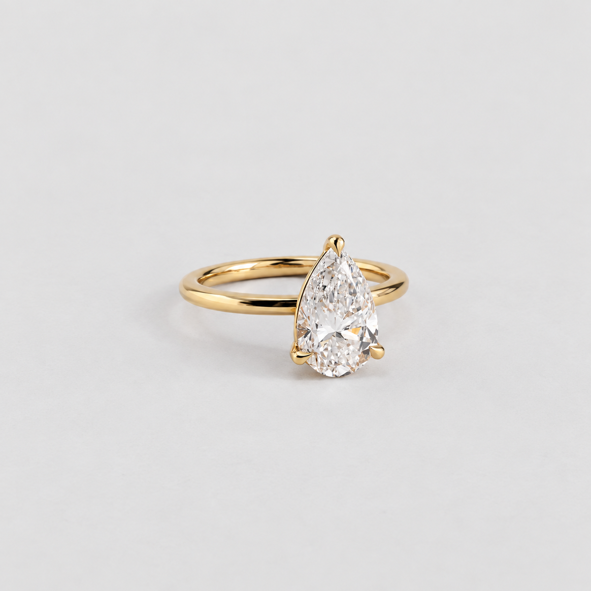 2 Ct. Solitaire Lab Grown Diamond Ring Pear Cut (VS-EF)