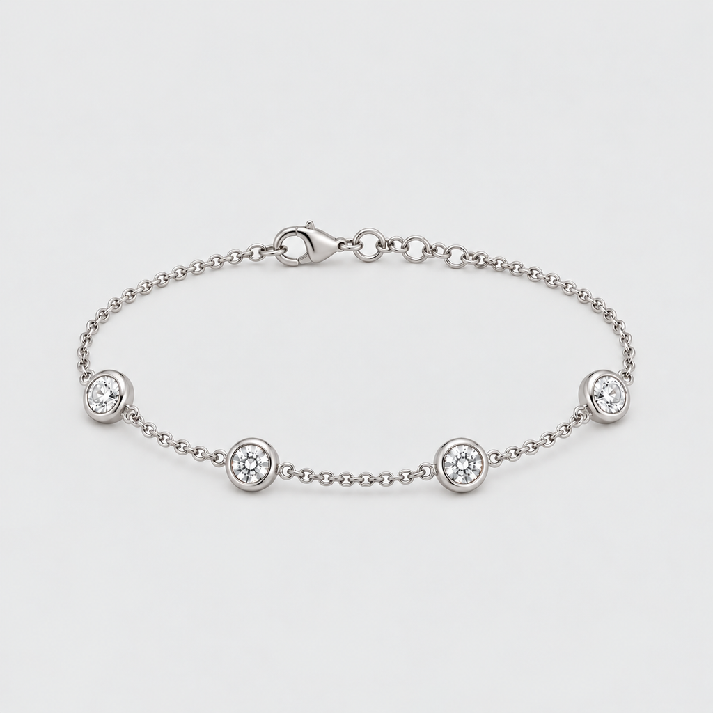 Lab Grown Diamond Round Cut Station Bracelet 0.70 Ct. (EF/VVS-VS)