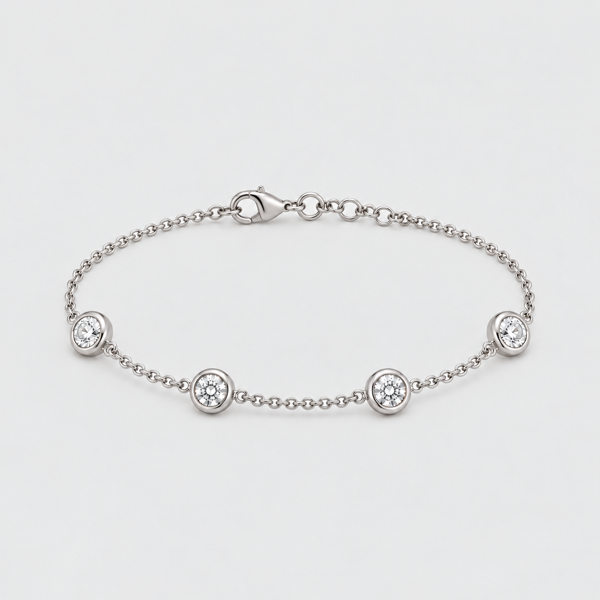 Lab Grown Diamond Round Cut Station Bracelet 0.70 Ct. (EF/VVS-VS)