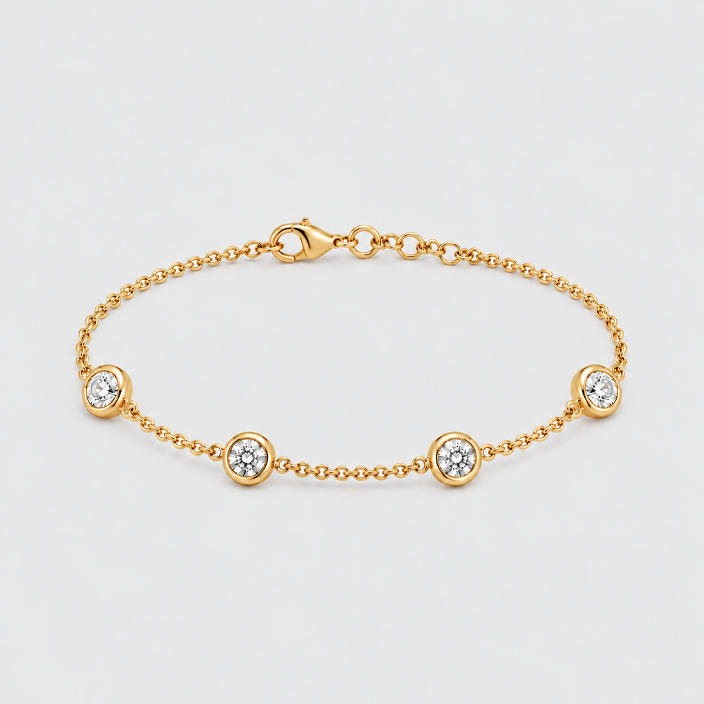 Lab Grown Diamond Round Cut Station Bracelet 0.70 Ct. (EF/VVS-VS)