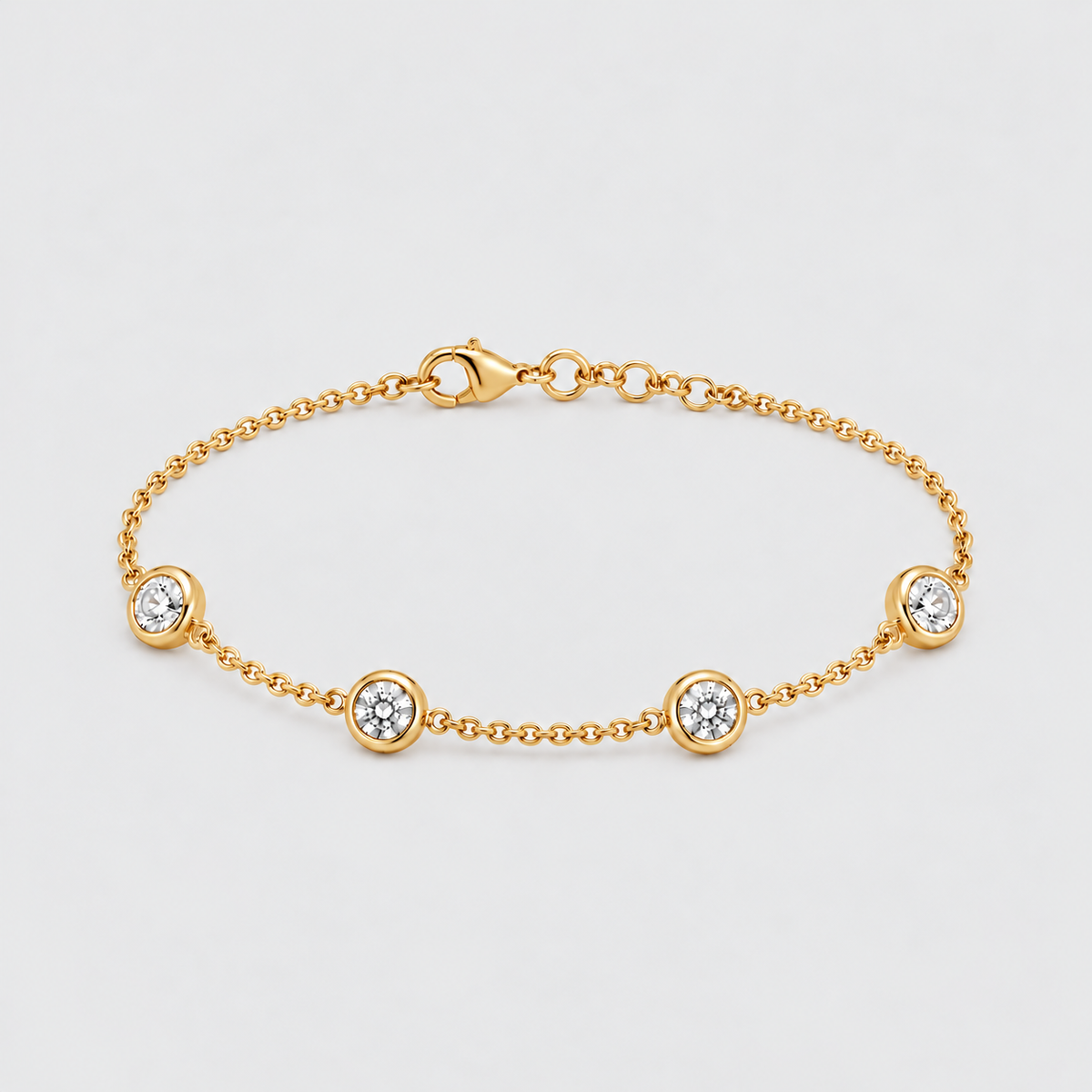 Lab Grown Diamond Round Cut Station Bracelet 0.70 Ct. (EF/VVS-VS)