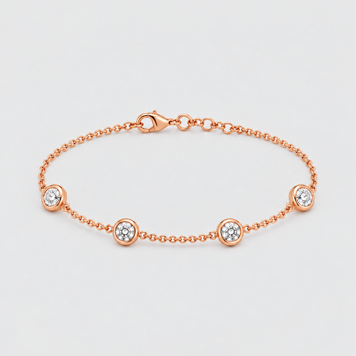 Lab Grown Diamond Round Cut Station Bracelet 0.70 Ct. (EF/VVS-VS)