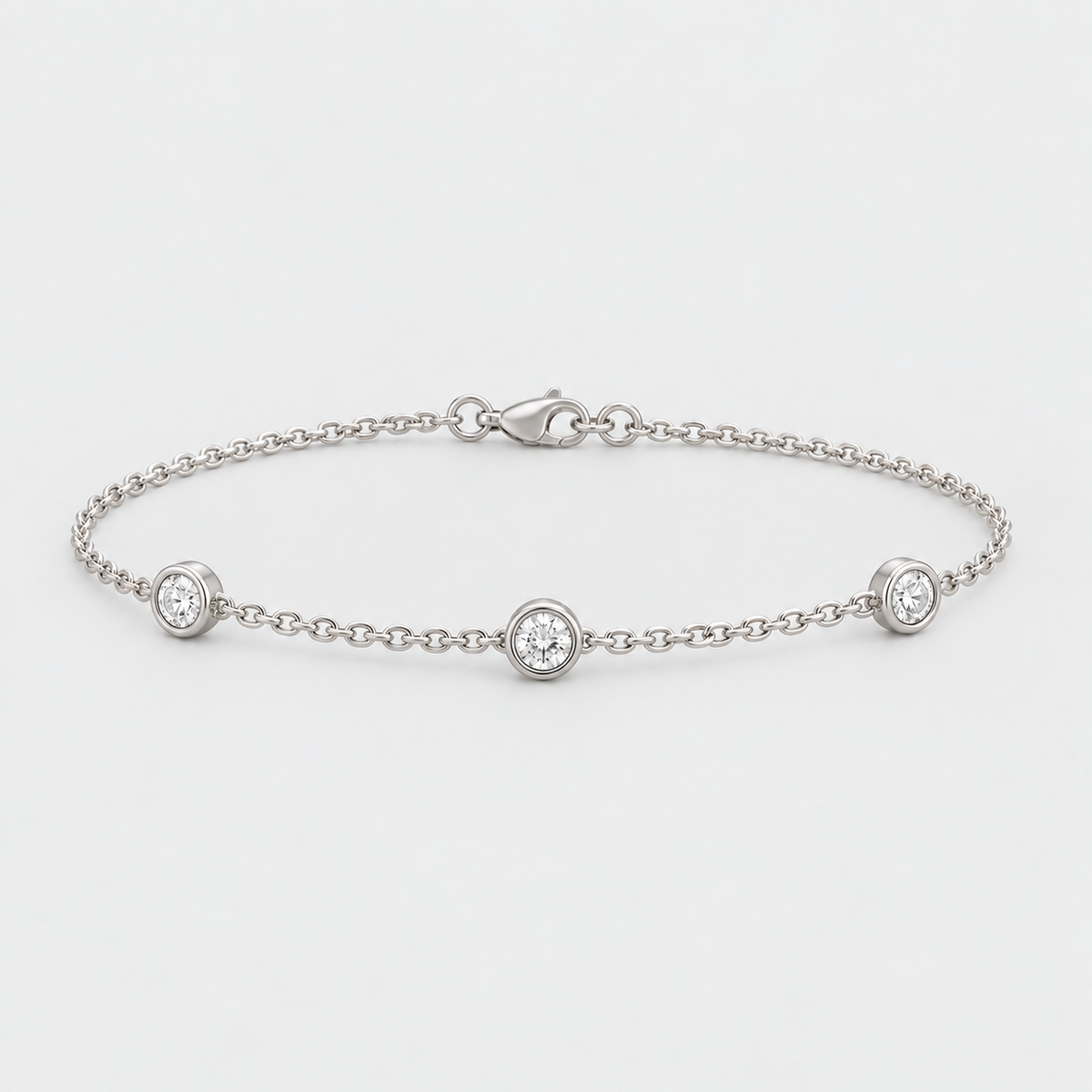 Lab Grown Diamond Station Bracelet 0.50 Ct. Round Cut (EF/VVS-VS)