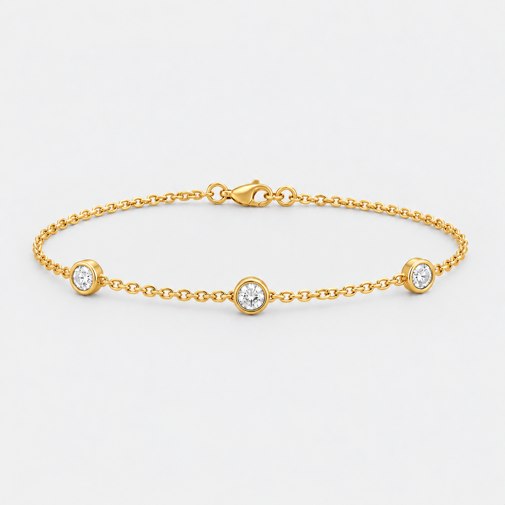 Lab Grown Diamond Station Bracelet 0.50 Ct. Round Cut (EF/VVS-VS)