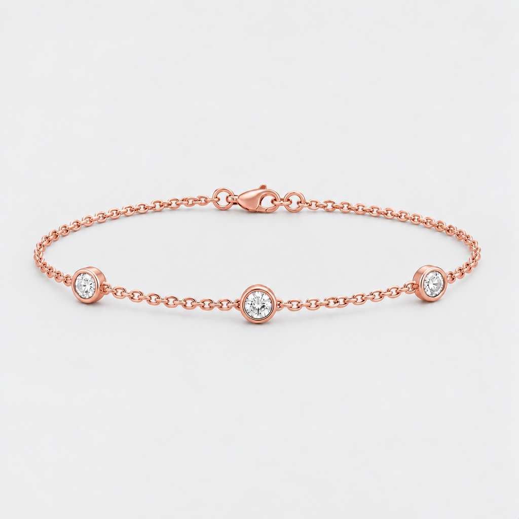 Lab Grown Diamond Station Bracelet 0.50 Ct. Round Cut (EF/VVS-VS)