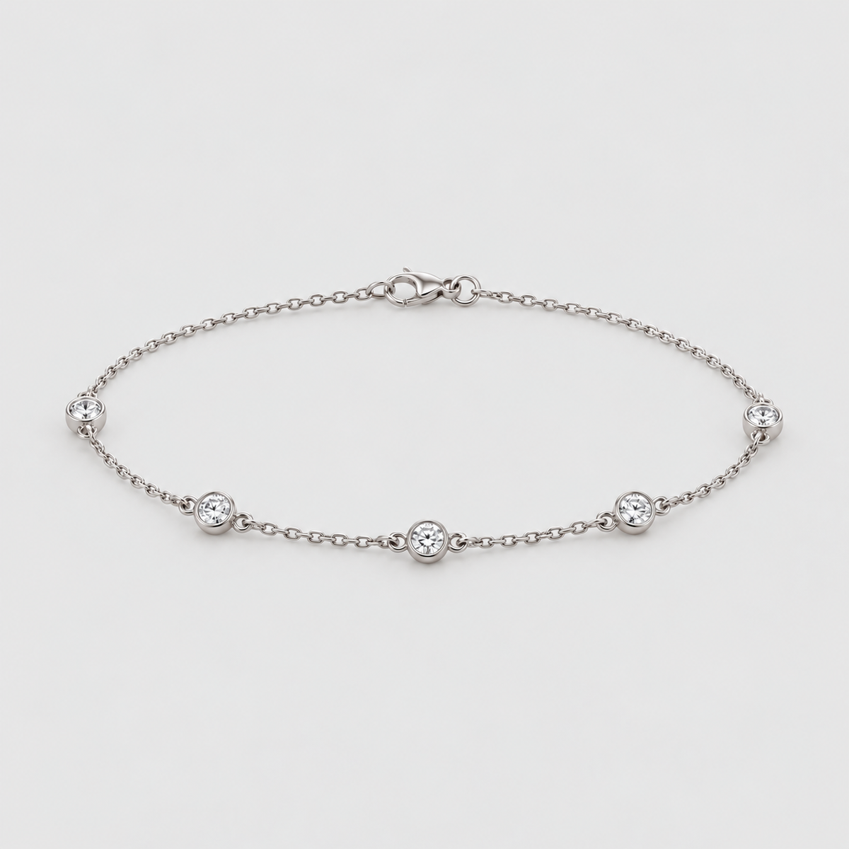 Lab Grown Diamond Round Cut Station Bracelet 0.35 Ct. (EF/VVS-VS)