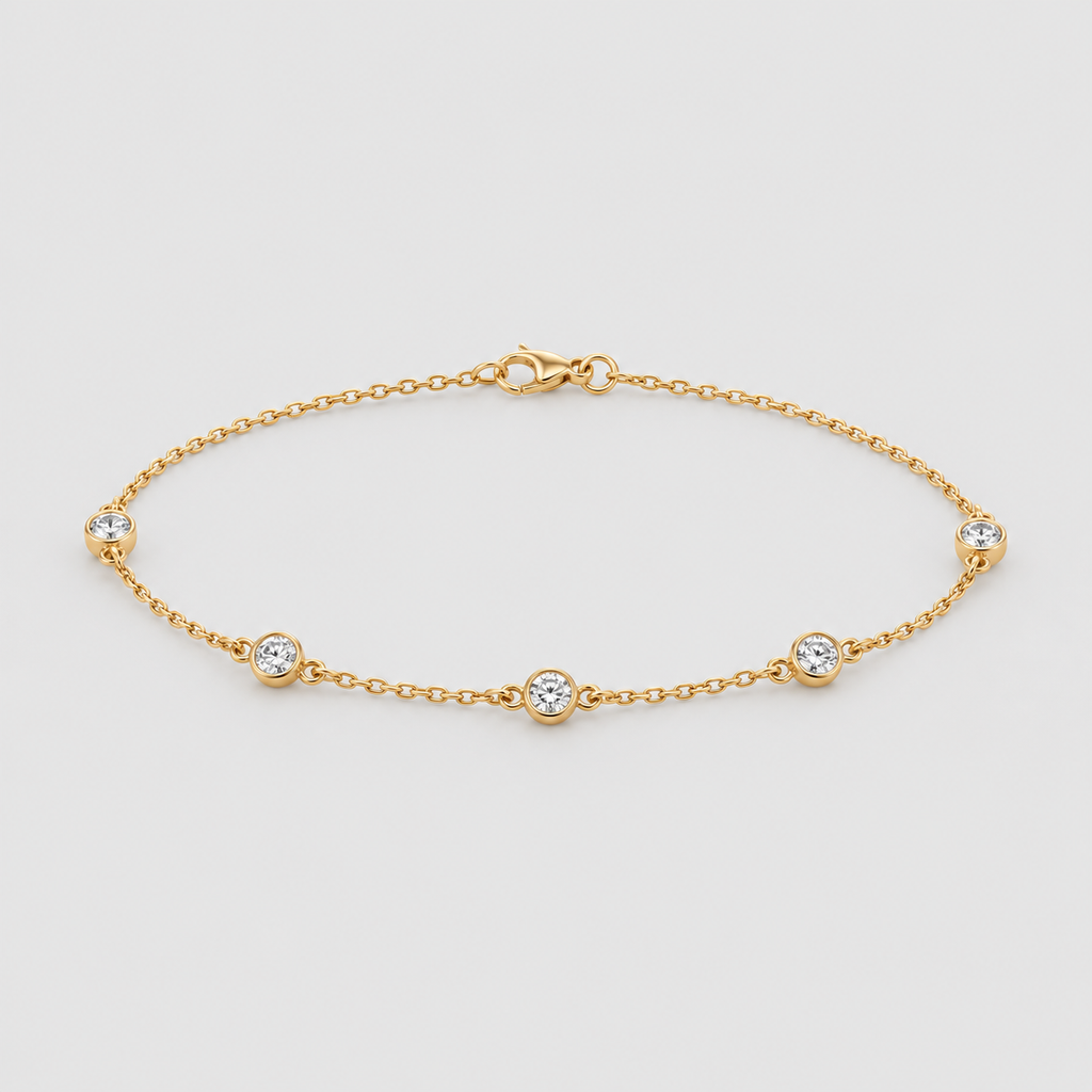 Lab Grown Diamond Round Cut Station Bracelet 0.35 Ct. (EF/VVS-VS)