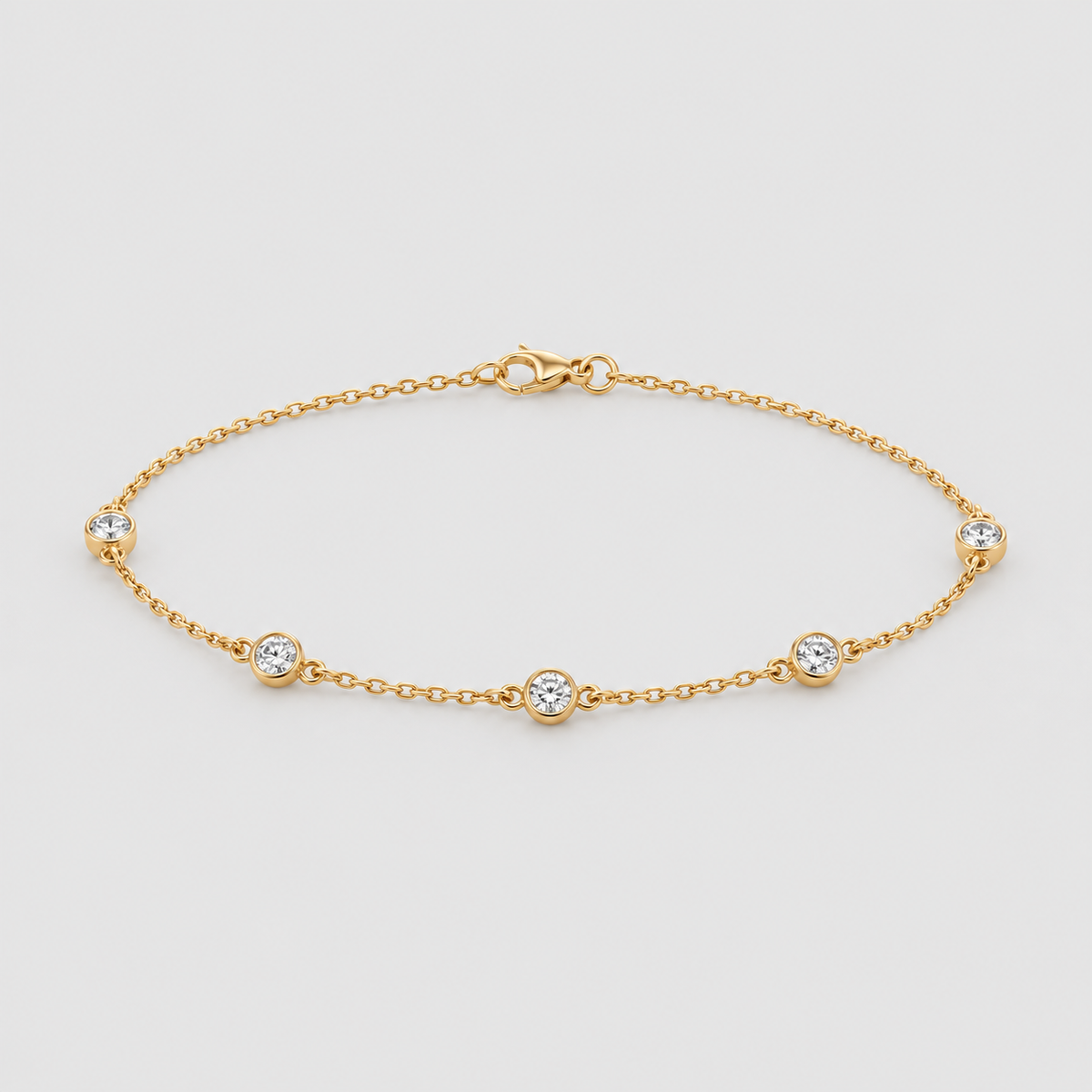 Lab Grown Diamond Round Cut Station Bracelet 0.35 Ct. (EF/VVS-VS)
