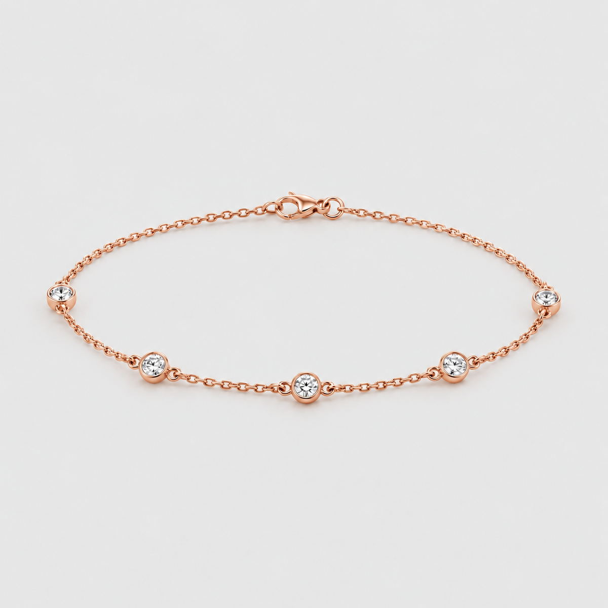 Lab Grown Diamond Round Cut Station Bracelet 0.35 Ct. (EF/VVS-VS)