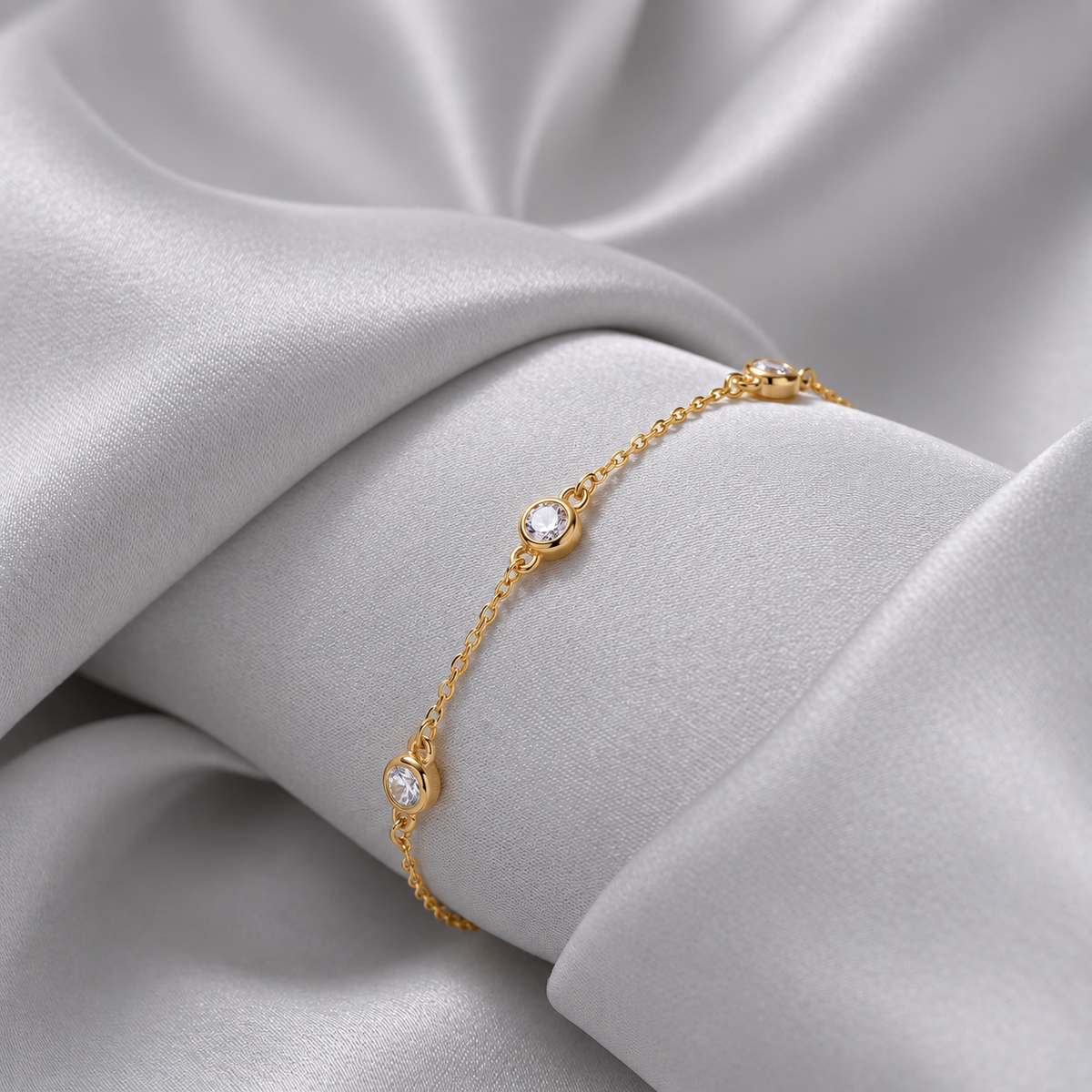 Lab Grown Diamond Round Cut Station Bracelet 0.35 Ct. (EF/VVS-VS)