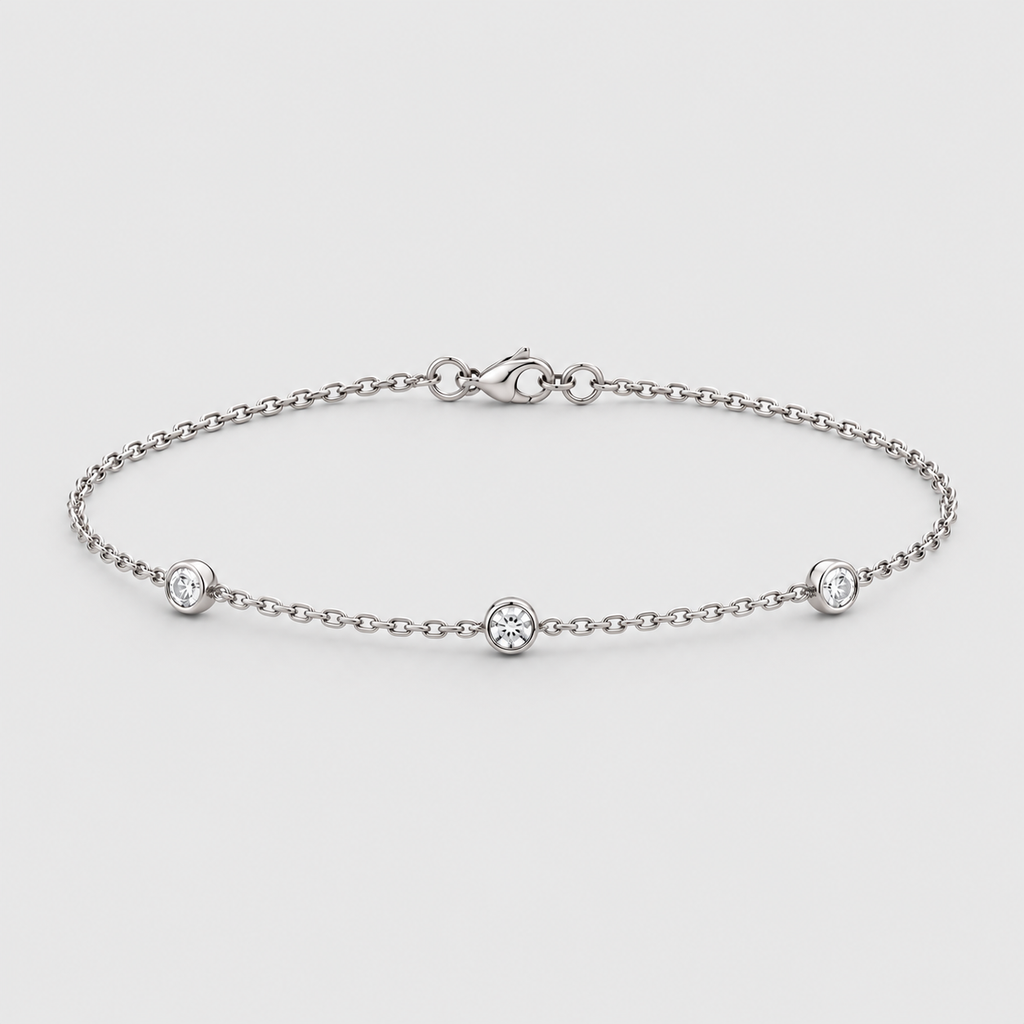 Lab Grown Diamond Round Cut 0.25 Ct. Station Bracelet (EF/VVS-VS)