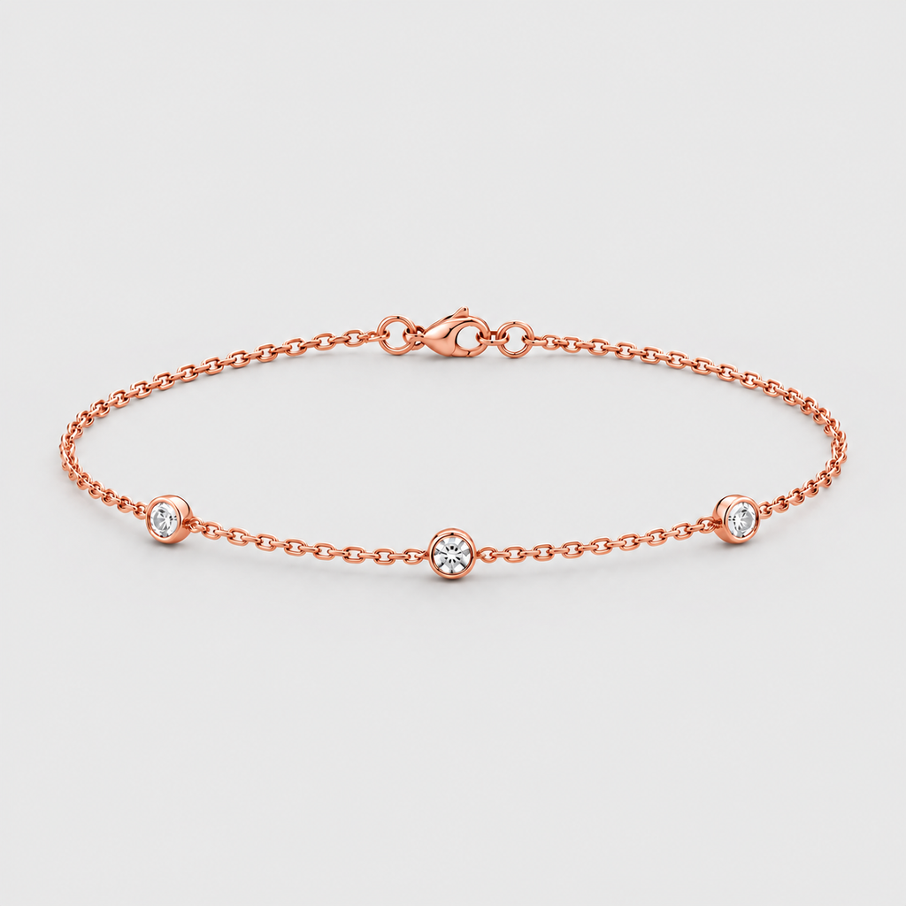 Lab Grown Diamond Round Cut 0.25 Ct. Station Bracelet (EF/VVS-VS)