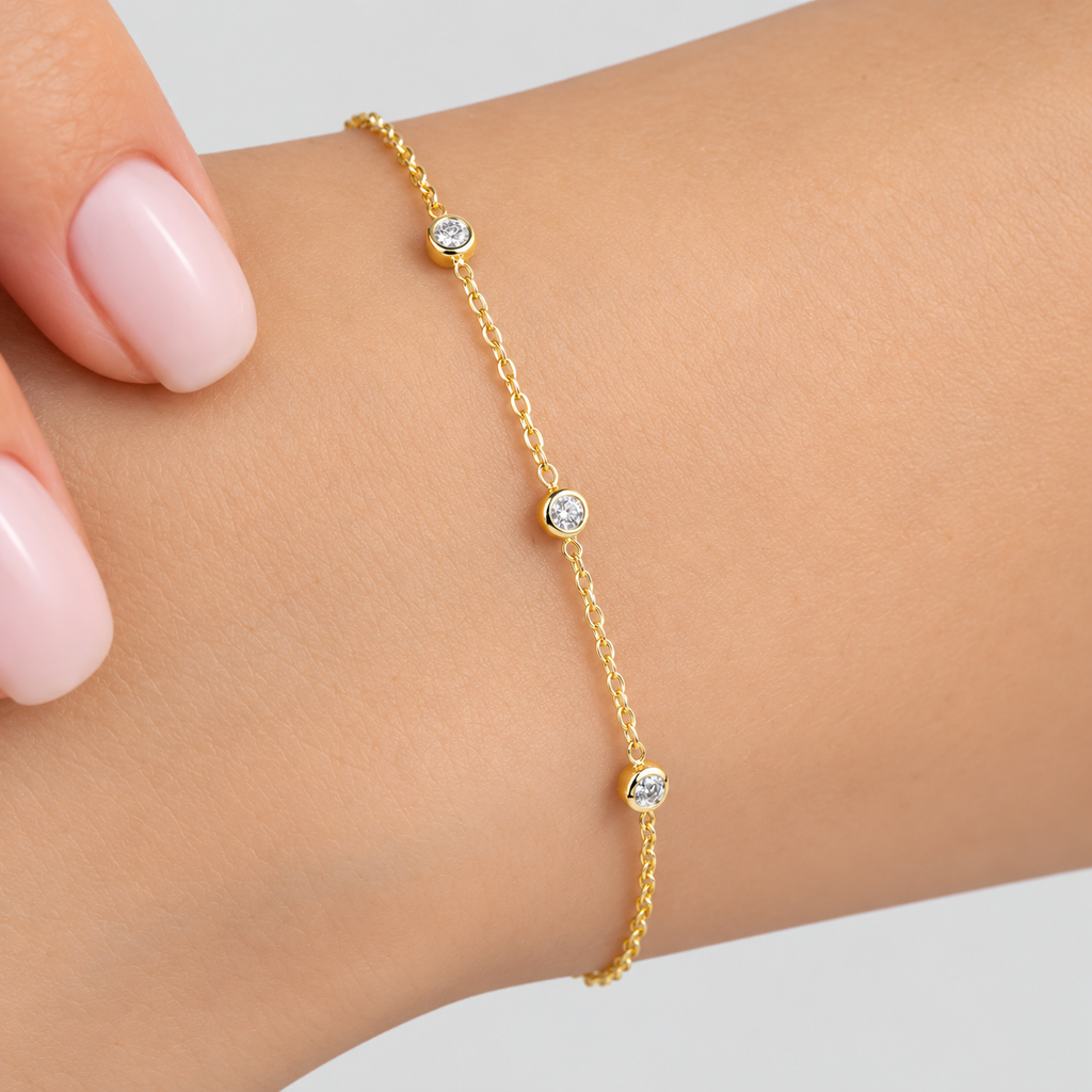 Lab Grown Diamond Round Cut 0.25 Ct. Station Bracelet (EF/VVS-VS)