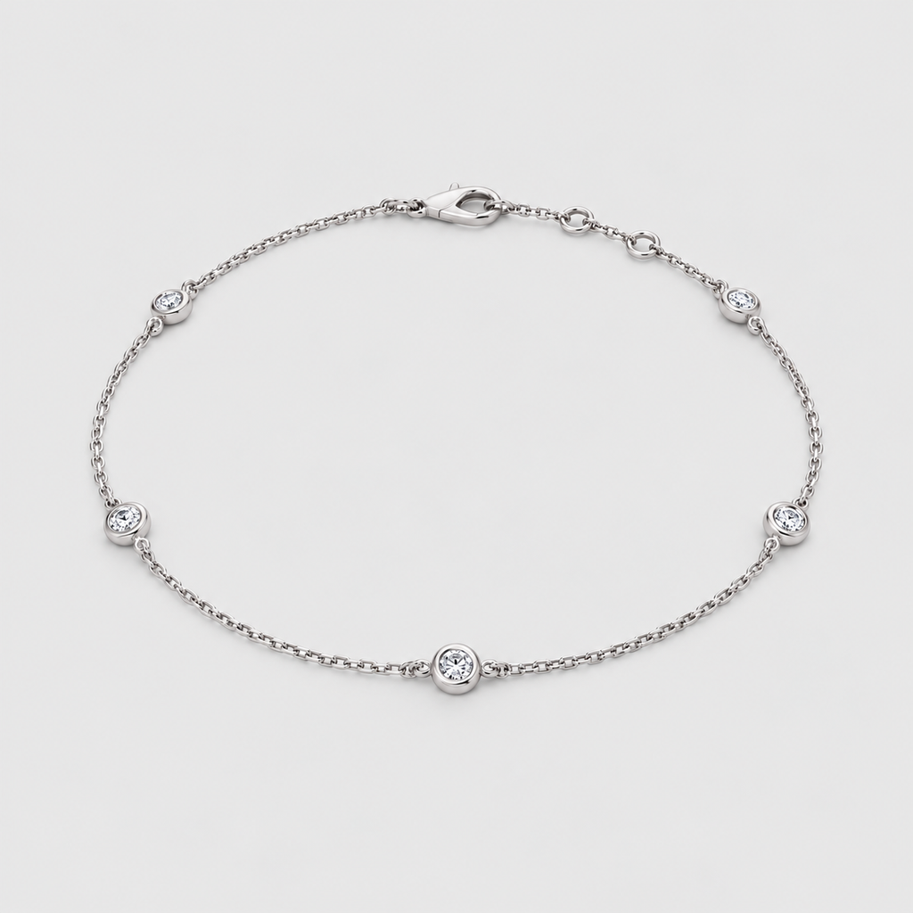 Lab Grown Diamond Round Station Bracelet 0.50 Ct. (EF/VVS-VS)