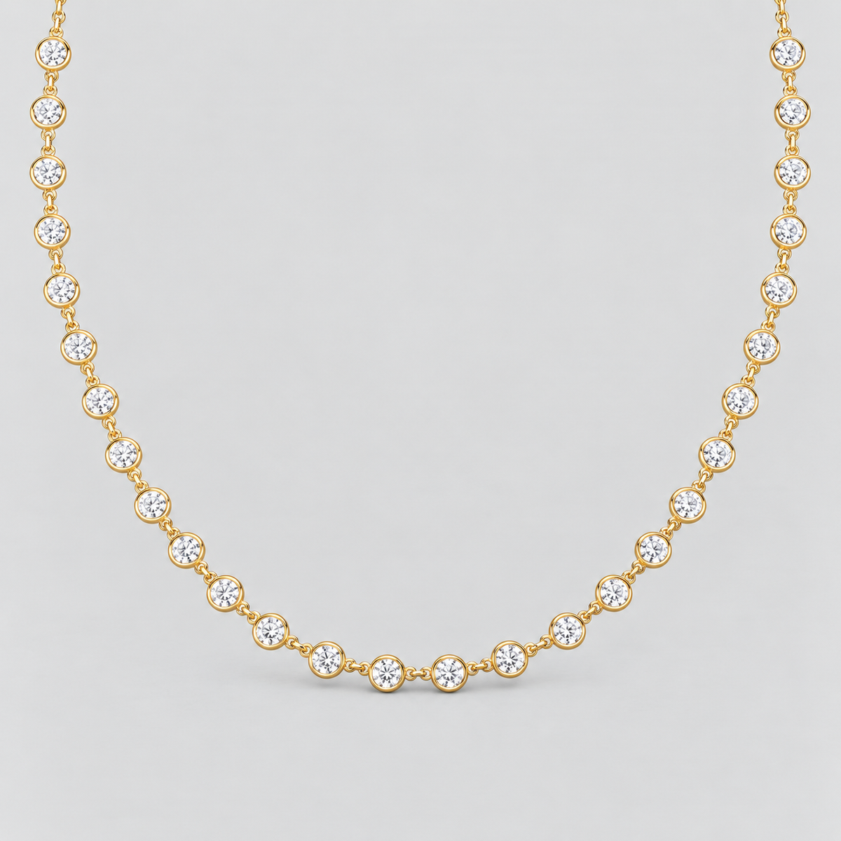 6 Ct. Lab Grown Diamond Round Cut Station Necklace (EF/VVS-VS)