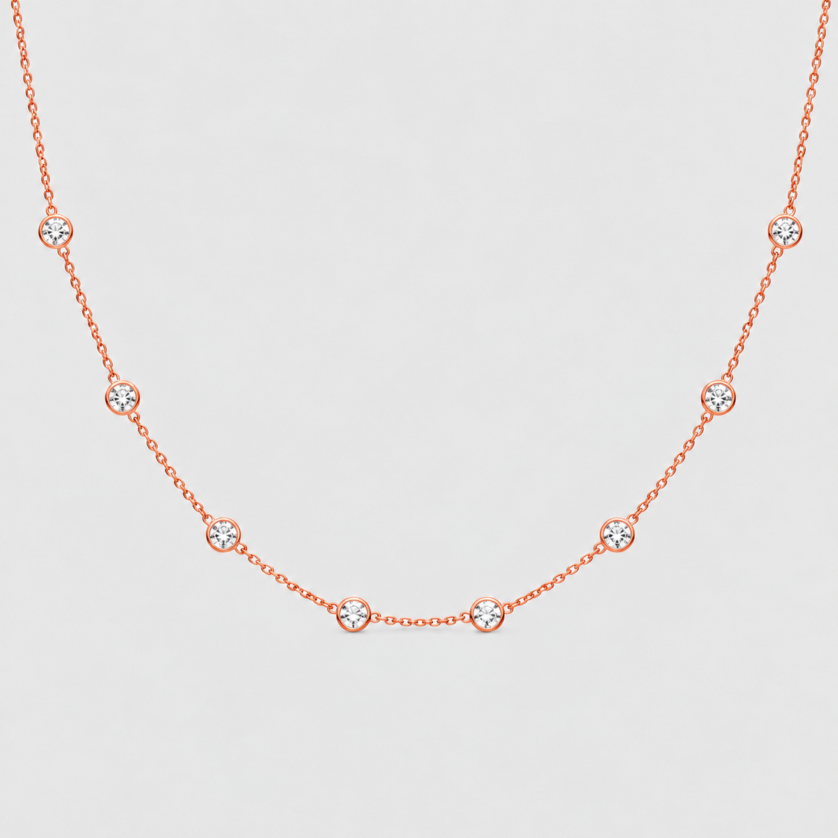 Lab Grown Diamond Station Necklace 0.50 Ct. (EF/VVS-VS)